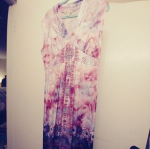 Pink floral maxi dress